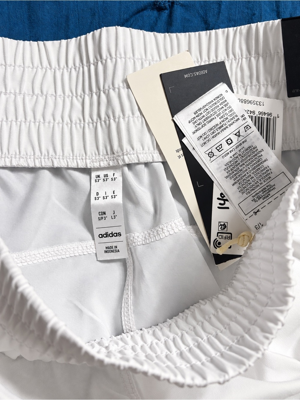 adidas White Athletic 3-Stripe Women's Running Shorts - Picture 3 of 3